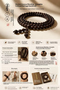 108 Mala Beads Wrap Bracelet | Hand-Carved Scented Wood Meditation Necklace for Men & Women